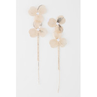 Double Jewel Flower Drop Earrings