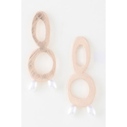 Open Abstract Pearl Drop Earrings