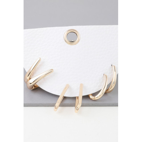 Multi Shiny Contemporary Hoop Earrings Set - CC-WH2001570