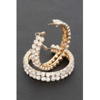Double Layered Rhinestones Hoops