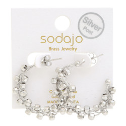 Sodajo Beaded Open Hoop Gold Dipped Earring - Fashion Inspired
