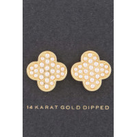 Pearled Clover Stud Earrings