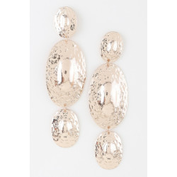Triple Hammered Disc Earrings