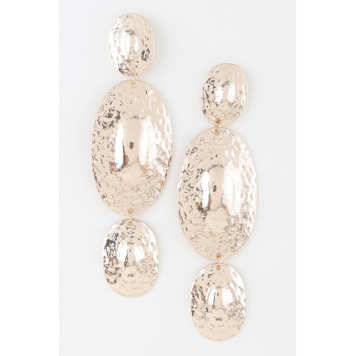 Triple Hammered Disc Earrings - Designer Style - CC-WH2001333
