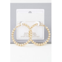 Shiny Beaded Hoop Earrings