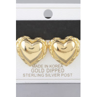 Shiny Braided Heart Stud Earrings