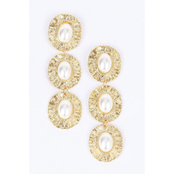 Multi Faux Pearl Dangling Earring