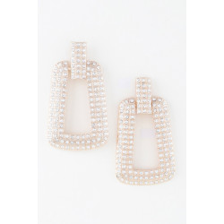 Triple Rhinestone Frame Earrings