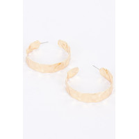 Gold Plated Wide Metal Hoop Earring