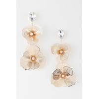Jewel Flower Teardrop Earrings