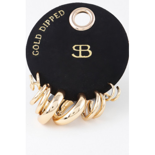 Multi Shiny Hoop Earrings Set - Designer Style - CC-WH2001485