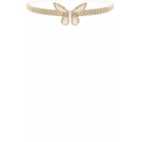 Cubic Zirconia Butterfly Charm Choker Necklace