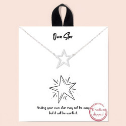 Own Star Crystal-studded Dainty Alloy Necklace