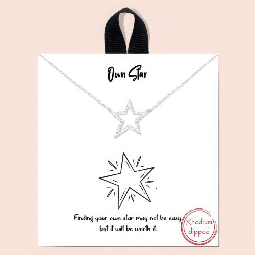 Own Star Crystal-studded Dainty Alloy Necklace - CC-57572