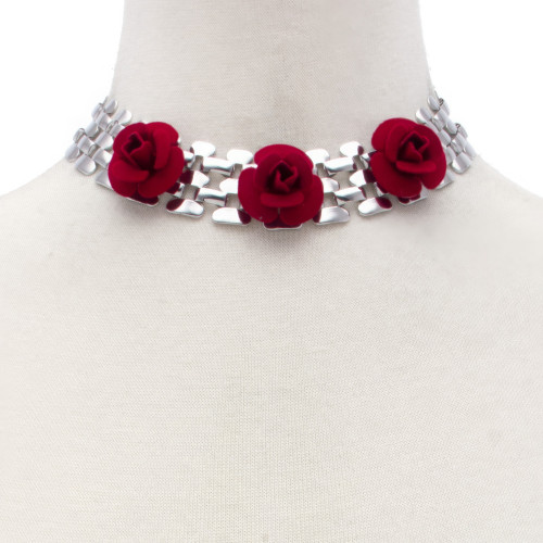 Sodajo Flower Alloy Necklace - CC-58356