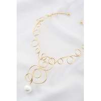 Pearl Swirl Metal Necklace