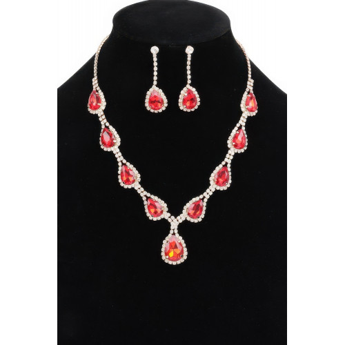 Crystal-studded Necklace Set - CC-WH2001213