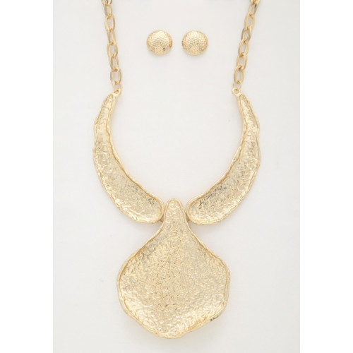 Patterned Oversized Alloy Necklace - CC-57421
