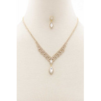 Marquise Shape Rhinestone Necklace