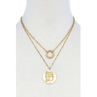 Fashion Greek Face Pendant Necklace