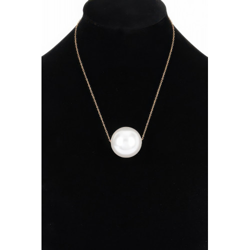 Round Faux Pearl Necklace - Designer Style - CC-WH2001004