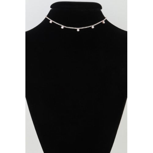 Minimal Crystal-studded Choker Necklace - CC-WH2001451