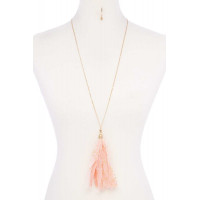 Metallic Stars Tulle Tassel Necklace