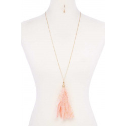Metallic Stars Tulle Tassel Necklace