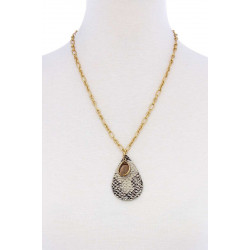 Stylish Tear Drop Shape Linked Necklace