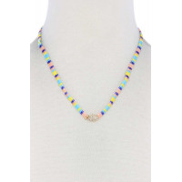 Hamsa Hand Charm Color Block Necklace