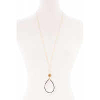 Teardrop Pendant Long Necklace