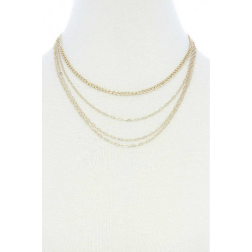 4 Layer Alloy Necklace - CC-53039