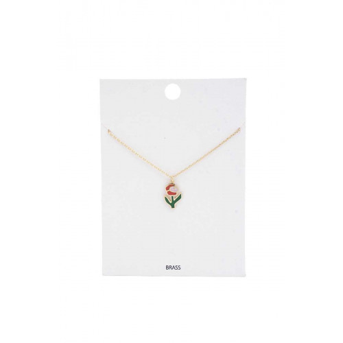 Flower Charm Necklace - Designer Style - CC-55238