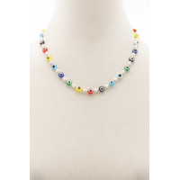 Evil Eye Pearl Bead Necklace