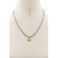 Happy Face Charm Beaded Necklace