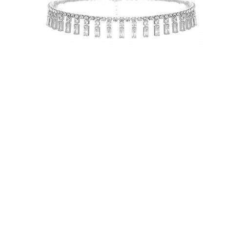 Crystal Baguette Piano Choker Necklace - Designer Style - CC-56077