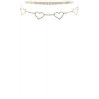 Rhinestone 5 Heart Choker Necklace