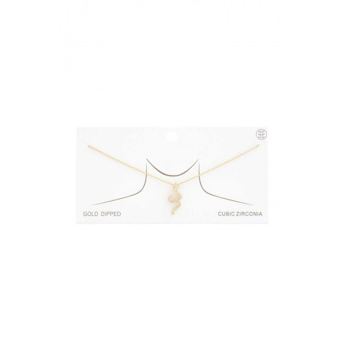 Crystal-studded Snake Charm Necklace - CC-54262