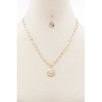 Sodajo Eye Coin Oval Link Necklace