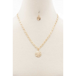 Sodajo Eye Coin Oval Link Necklace - Chic Design
