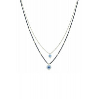 Seed Bead Evil Eye Pendant Layered Necklace