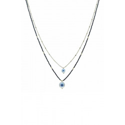 Seed Bead Evil Eye Pendant Layered Necklace - Statement Style