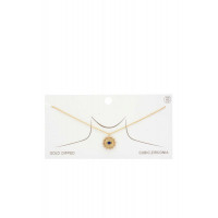 Evil Eye Sun Charm Gold Dipped Necklace