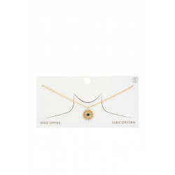 Evil Eye Sun Charm Gold Dipped Necklace