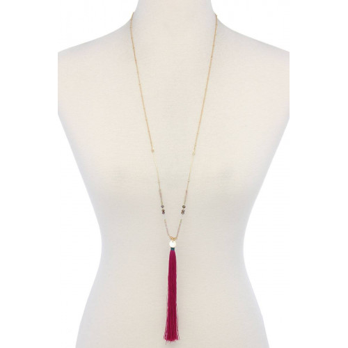 Tassel Pendant Necklace - Designer Style - CC-39009