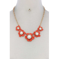 Floral Pearl Bead Necklace