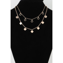 Double Clover Charm Chain Necklace