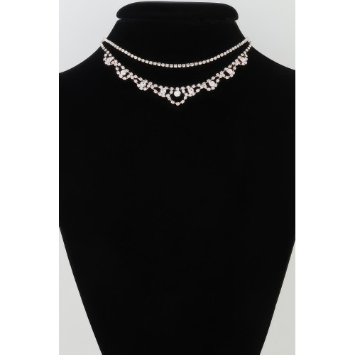 Bejeweled Curtain Drop Ballgown Necklace - Designer Style - CC-WH2001452