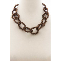 Color Wood Bead O Link Necklace