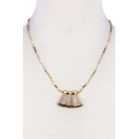 Modern Triple Tassel Beaded Necklace